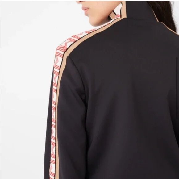 Maje black and M monogram lined track jacket long sleeve zip up size 1 - Picture 3 of 5